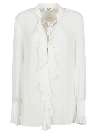 Seafarer Milly Ruched Shirt In White