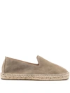 Manebi Logo-debossed Suede Espadrilles In Green