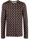 Marine Serre Half Moon Textured Sweater In Brown