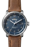 Shinola Men's The Canfield Model C56 Stainless Steel & Leather Strap Watch In Blue
