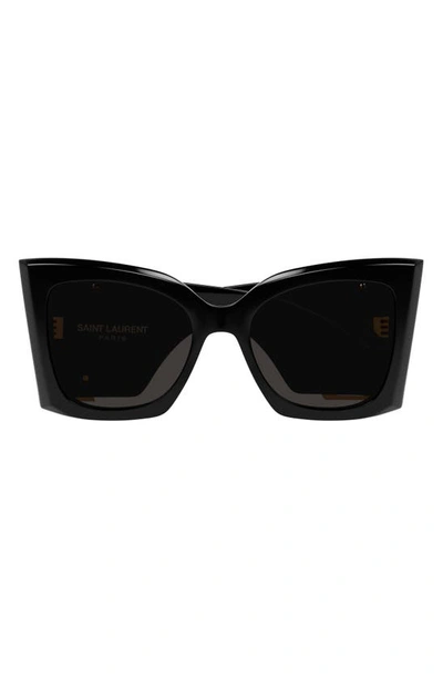 Saint Laurent Blaze 54mm Cat Eye Sunglasses In Black