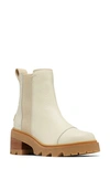 Sorel Joan Now Waterproof Chelsea Boot In Bleached Ceramic/gum