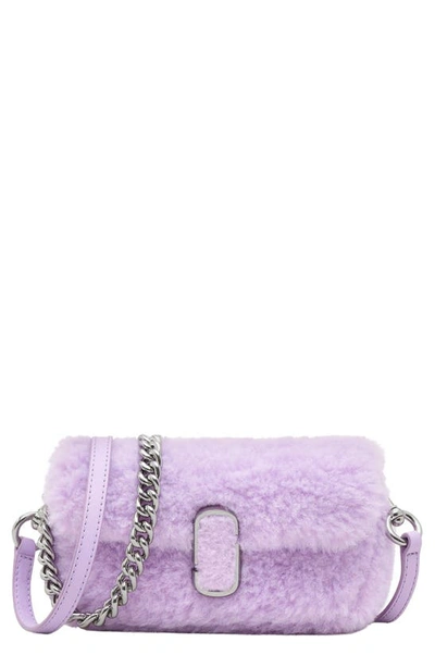 Marc Jacobs Mini The Teddy J Marc Faux Fur Shoulder Bag In Lilac