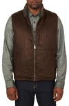 Rainforest Faux Shearling Lined Faux Suede Vest In Timber