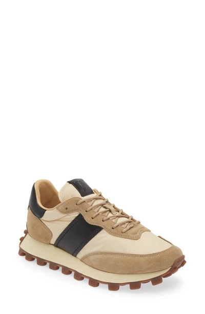 Tod's Allacciata Canvas And Suede Trainers In Beige