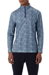 Bugatchi Anthony Ooohcotton® Abstract Print Quarter Zip Pullover In Aqua