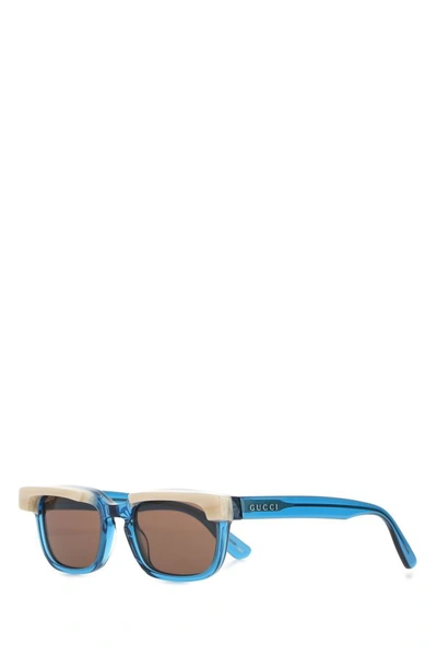Gucci Man Light Blue Acetate Sunglasses