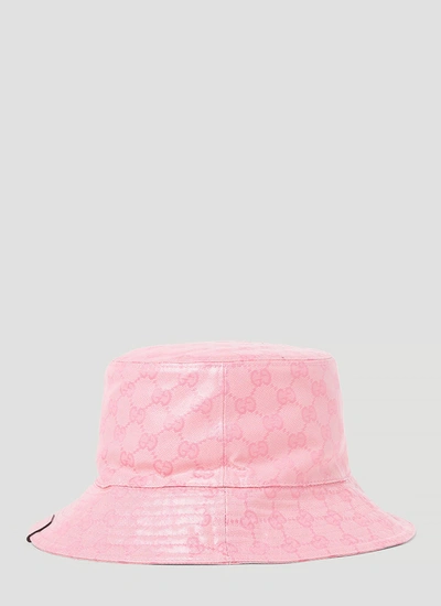 Gucci Unisex Gg Jacquard Bucket Hat In Pink