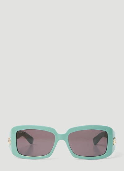 Gucci Gg Rectangular Sunglasses In Green