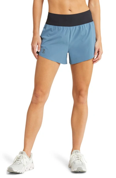 On High Rise Running Shorts In Stratosphere/pearl