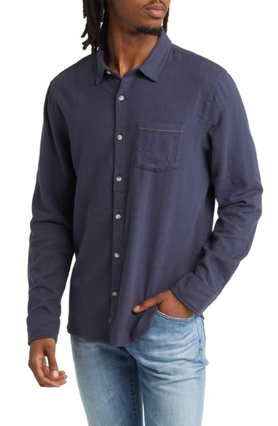 Marine Layer Classic Stretch Selvage Button-up Shirt In Mood Indigo