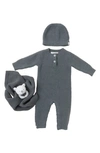 BAREFOOT DREAMS BAREFOOT DREAMS® COZYCHIC® RIBBED ROMPER, BUDDY BLANKET & BEANIE SET