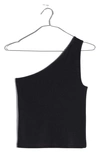Madewell Brightside One-shoulder Tank In True Black