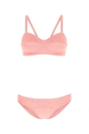Lisa Marie Fernandez Stretch Terry Bikini Set With Adjustable Straps In Pink