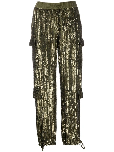 P.a.r.o.s.h . Full Paillettes Trousers In Green