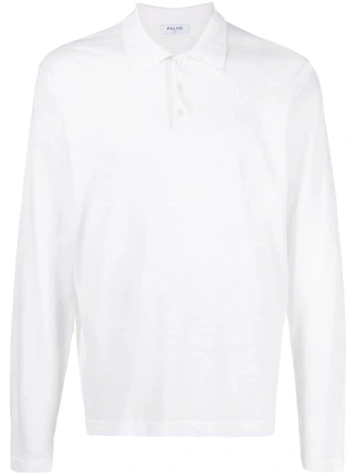 Paltò Long-sleeved Cotton-linen Polo Shirt In White