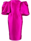 Solace London Marcia Midi Dress In Fuchsia