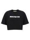 Alyx Logo-print Cropped Cotton T-shirt In White/black