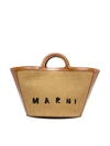 Marni Tropicalia Large Tote Bag In Brown