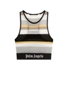 Palm Angels Striped Lurex-detailing Crop Top In Multicolor