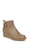 Lifestride Zayne Wedge Bootie In Brown Faux Leather