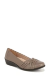Lifestride Incredible Slip-on Flats In Beige Faux Leather