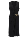 Versace Box-pleat Sleeveless Midi Dress