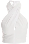 Staud Kai Smocked Cotton Crop Top