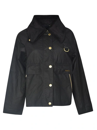 Barbour Catton Waxed Cotton Jacket In Black