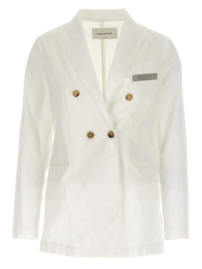 Fabiana Filippi Jewel Detail Blazer In White