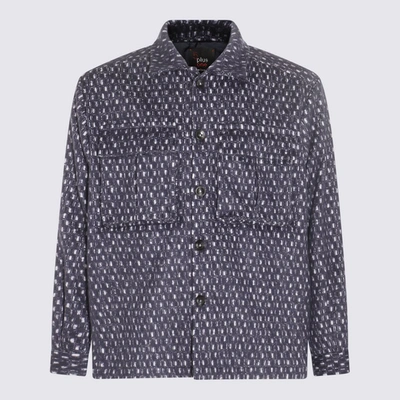 Kiton White And Blue Wool And Silk Blend Shirt