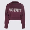 ROTATE BIRGER CHRISTENSEN ROTATE PICKLED BEET COTTON AND CASHMERE BLEND SWEATER