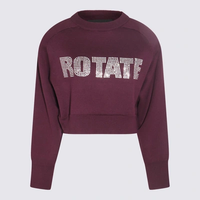 ROTATE BIRGER CHRISTENSEN ROTATE PICKLED BEET COTTON AND CASHMERE BLEND SWEATER
