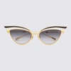 VALENTINO VALENTINO GOLD METAL V-GLASSLINER CAT-EYE SUNGLASSES