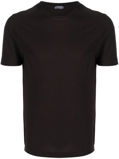 Zanone Basic Round-neck T-shirt In Black