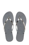 Havaianas Logo-embellished Rubber Flip-flops In Steel Grey