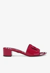 Dolce & Gabbana Dg Patent Leather Mules In Fuchsia