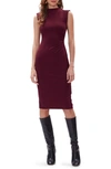 DIANE VON FURSTENBERG DARRIUS RUCHED SLEEVELESS SHEATH DRESS