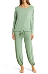 Eberjey Gisele Slouchy Pajama Set In Mineral Green