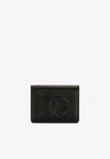 Dolce & Gabbana Dg Logo Calf Leather Wallet In Black