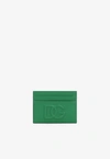 Dolce & Gabbana Dg Logo Cardholder In Calf Leather In Green