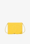 Dolce & Gabbana Dg Logo Crossbody Bag In Calf Leather In Yellow