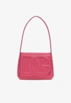 Dolce & Gabbana Dg Logo Shoulder Bag In Calf Leather In Fuchsia