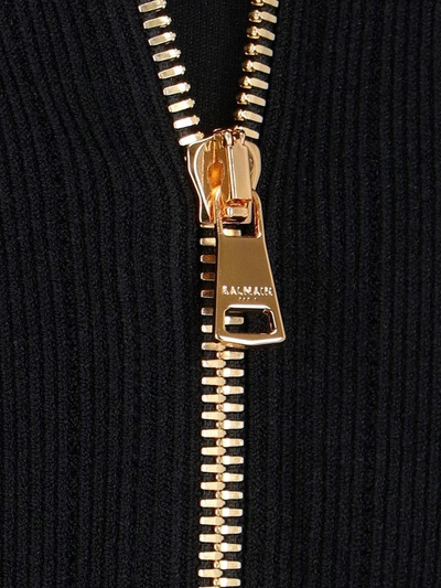 Balmain Gold Button Minidress In Pa Noir