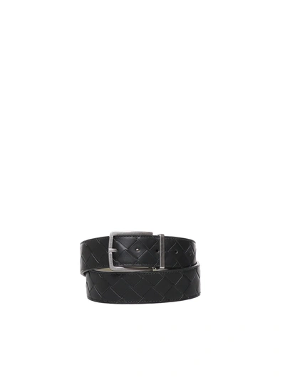 Bottega Veneta Black Leather Belt In Default Title