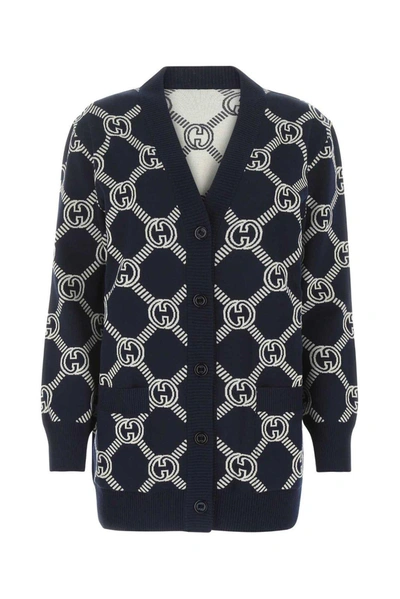 Gucci Reversible Gg Jacquard Knit Cardigan In Multi