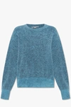 Stella Mccartney Eyelash Wool Blend Crew Neck Pullover In Blu