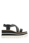 Stella Mccartney Sneak-elyse 80mm Platform Sandals In Black,white