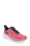 Hoka Clifton 9 Running Shoe In Raspberry / Strawberry