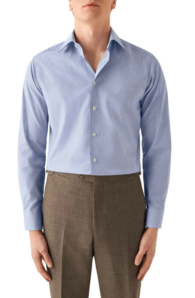 Eton Men's Slim Fit Stripe Dress Shirt In Medium Blue